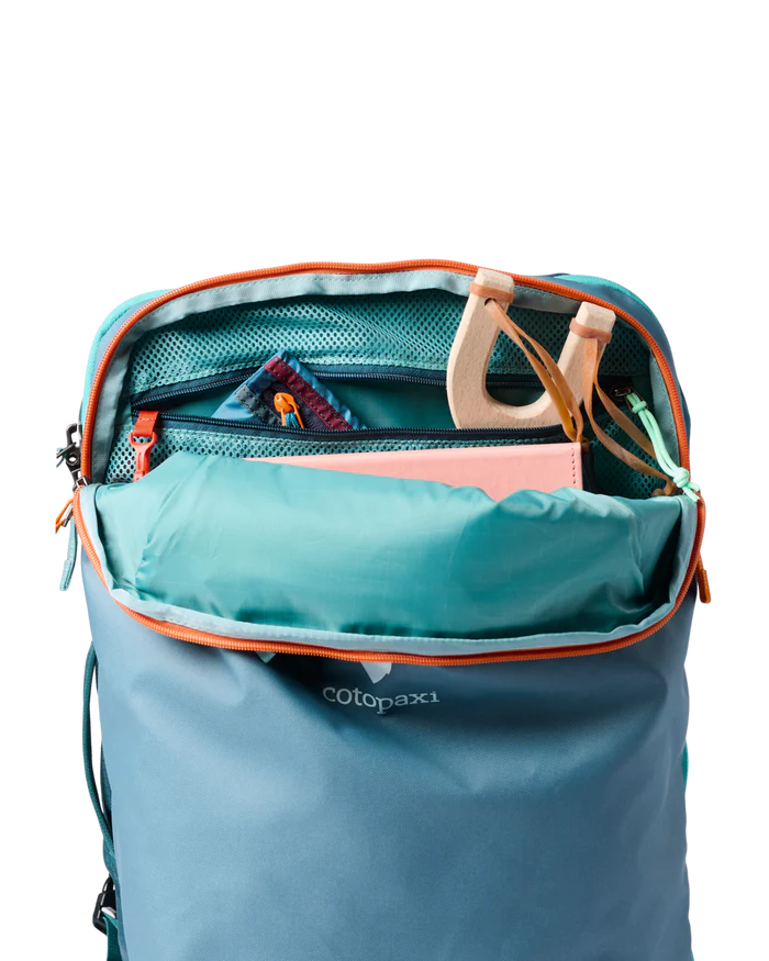 Cotopaxi Allpa 35L in a blue colorway with visible ripstop nylon texture